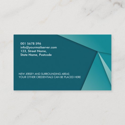 公証人のペンの幾何学的 名刺 (裏面)