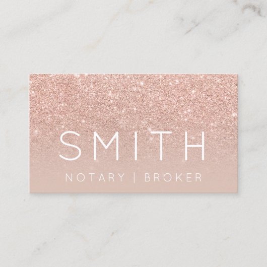 公証人の一流のエレガントなタイポグラフィの赤面のばら色の金ゴールド 名刺 (正面)