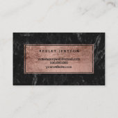 公証人の仲介商のばら色の金ゴールドのタイポグラフィの黒の大理石 名刺 (裏面)