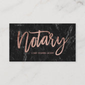 公証人の仲介商のばら色の金ゴールドのタイポグラフィの黒の大理石 名刺 (正面)