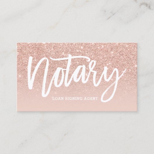 公証人の仲介商のエレガントなタイポグラフィの赤面のばら色の金ゴールド 名刺 (正面)