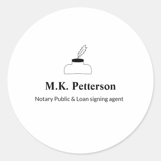 公証人の公債署名エージェント名のアドレスの追加 ラウンドシール (正面)