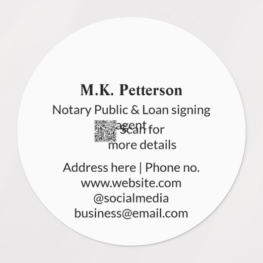 公証人の公債署名エージェント名のアドレスの追加 ラベル (デザイン2)