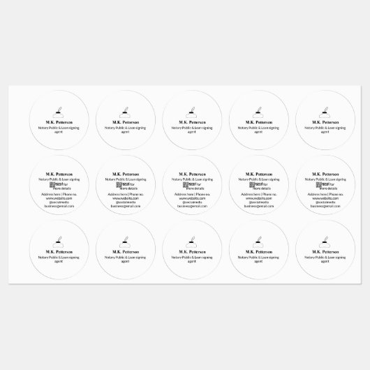 公証人の公債署名エージェント名のアドレスの追加 ラベル (シート)