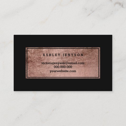 公証人の原稿ののどのばら色の金ゴールドのタイポグラフィの黒 名刺 (裏面)