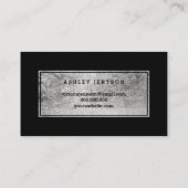 公証人の原稿のフェイクな銀製のタイポグラフィの黒 名刺 (裏面)