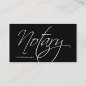 公証人の原稿のフェイクな銀製のタイポグラフィの黒 名刺 (正面)