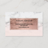 公証人の大理石のばら色の金ゴールドのタイポグラフィの赤面 名刺 (裏面)