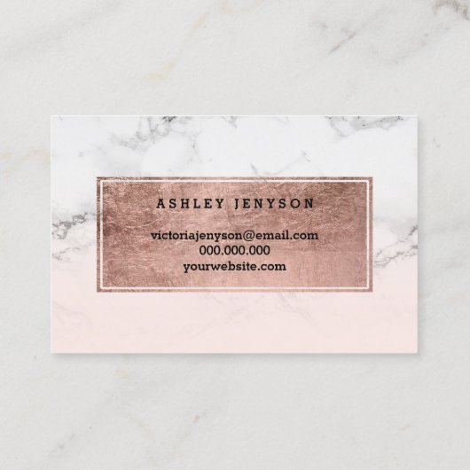 公証人の大理石のばら色の金ゴールドのタイポグラフィの赤面 名刺 (裏面)