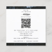 公証人の署名エージェント羽毛大理石のクイルのロゴ スクエア名刺 (裏面)