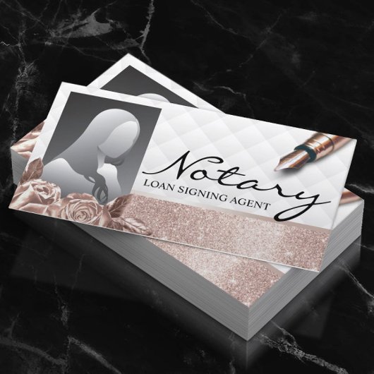 公証人の署名エージェント高級バラ金ゴールドフローラ写真 名刺