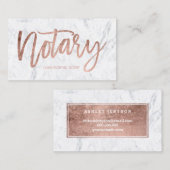 公証人の貸付け金のモダンのばら色の金ゴールドのタイポグラフィの大理石 名刺 (正面/裏面)