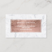 公証人の貸付け金のモダンのばら色の金ゴールドのタイポグラフィの大理石 名刺 (裏面)