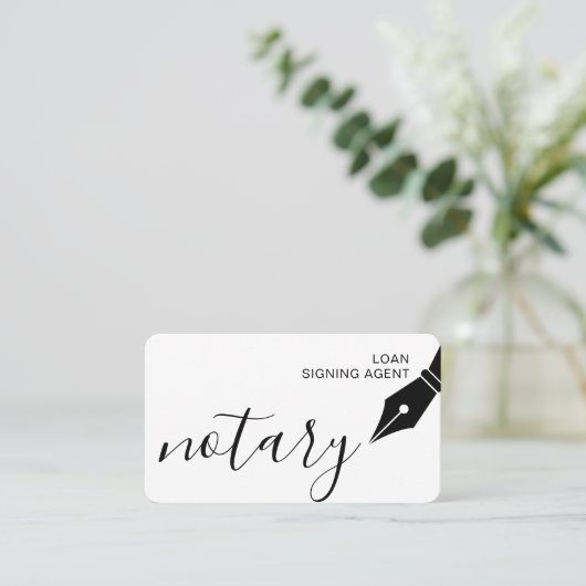 公証人の貸付け金の署名の代理店のペン先のロゴ税の公衆 名刺 (スタンド正面)