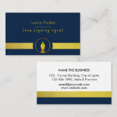 公証人の貸付け金の署名の代理店のペン先の金ゴールドの作家の作家 名刺 (正面/裏面)