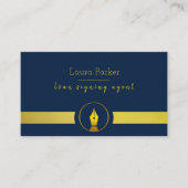 公証人の貸付け金の署名の代理店のペン先の金ゴールドの作家の作家 名刺 (正面)