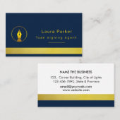 公証人の貸付け金の署名の代理店のペン先の金ゴールドの公衆の作家 名刺 (正面/裏面)