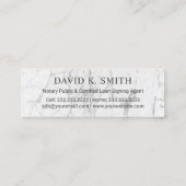 公証人の貸付け金の署名の代理店の金属文字 スキニー名刺 (裏面)