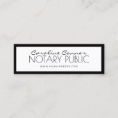 公証人の黒い及び白によって縁どられるカード スキニー名刺 (正面)
