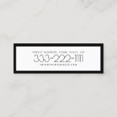 公証人の黒い及び白によって縁どられるカード スキニー名刺 (裏面)
