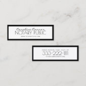 公証人の黒い及び白によって縁どられるカード スキニー名刺 (正面/裏面)