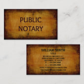 公証人アンティークブラシ木材ビジネスカード 名刺 (正面/裏面)