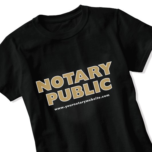公証人ウェブサイト ゴールド Tシャツ