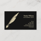 公証人エレガントバラ金ゴールドタイポグラフィ羽ペン部 名刺 (裏面)