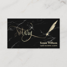 公証人エレガントバラ金ゴールドタイポグラフィ羽ペン部 名刺