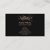 公証人エレガントバラ金ゴールドタイポグラフィ羽ペン部 名刺 (裏面)