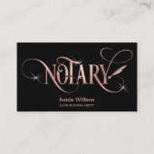 公証人エレガントバラ金ゴールドタイポグラフィ羽ペン部 名刺 (正面)