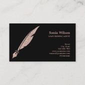 公証人エレガントバラ金ゴールドタイポグラフィ羽ペン部 名刺 (裏面)