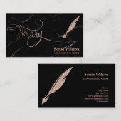 公証人エレガントバラ金ゴールドタイポグラフィ羽ペン部 名刺 (正面/裏面)