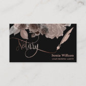 公証人エレガントバラ金ゴールドタイポグラフィ羽根ペン 名刺 (正面)