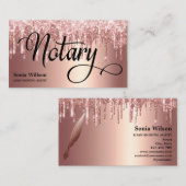 公証人エレガントバラ金ゴールドタイポグラフィ羽根ペン 名刺 (正面/裏面)