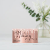 公証人エレガントバラ金ゴールドタイポグラフィ羽根ペン 名刺 (スタンド正面)