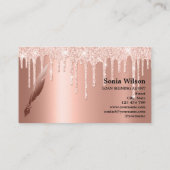 公証人エレガントバラ金ゴールドタイポグラフィ羽根ペン 名刺 (裏面)