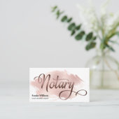 公証人エレガントバラ金ゴールドタイポグラフィ羽根ペン 名刺 (スタンド正面)