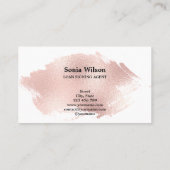 公証人エレガントバラ金ゴールドタイポグラフィ羽根ペン 名刺 (裏面)