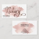 公証人エレガントバラ金ゴールドタイポグラフィ羽根ペン 名刺 (正面/裏面)