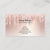 公証人エレガントバラ金ゴールドタイポグラフィ羽根ペン 名刺 (裏面)