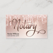 公証人エレガントバラ金ゴールドタイポグラフィ羽根ペン 名刺 (正面)