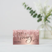 公証人エレガントバラ金ゴールドタイポグラフィ羽根ペン 名刺 (スタンド正面)