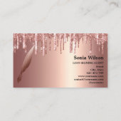 公証人エレガントバラ金ゴールドタイポグラフィ羽根ペン 名刺 (裏面)