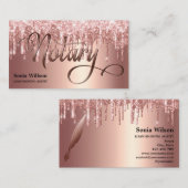 公証人エレガントバラ金ゴールドタイポグラフィ羽根ペン 名刺 (正面/裏面)