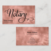 公証人エレガントバラ金ゴールドタイポグラフィ羽根ペン 名刺 (正面/裏面)