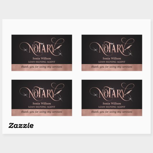 公証人エレガントバラ金ゴールドローンの署名お礼Bu 長方形シール (シート)