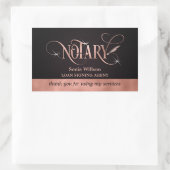 公証人エレガントバラ金ゴールドローンの署名お礼Bu 長方形シール (バッグ)