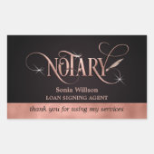 公証人エレガントバラ金ゴールドローンの署名お礼Bu 長方形シール (正面)