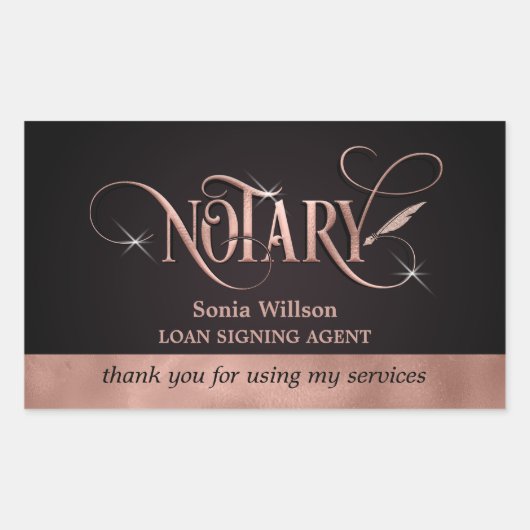 公証人エレガントバラ金ゴールドローンの署名お礼Bu 長方形シール (正面)